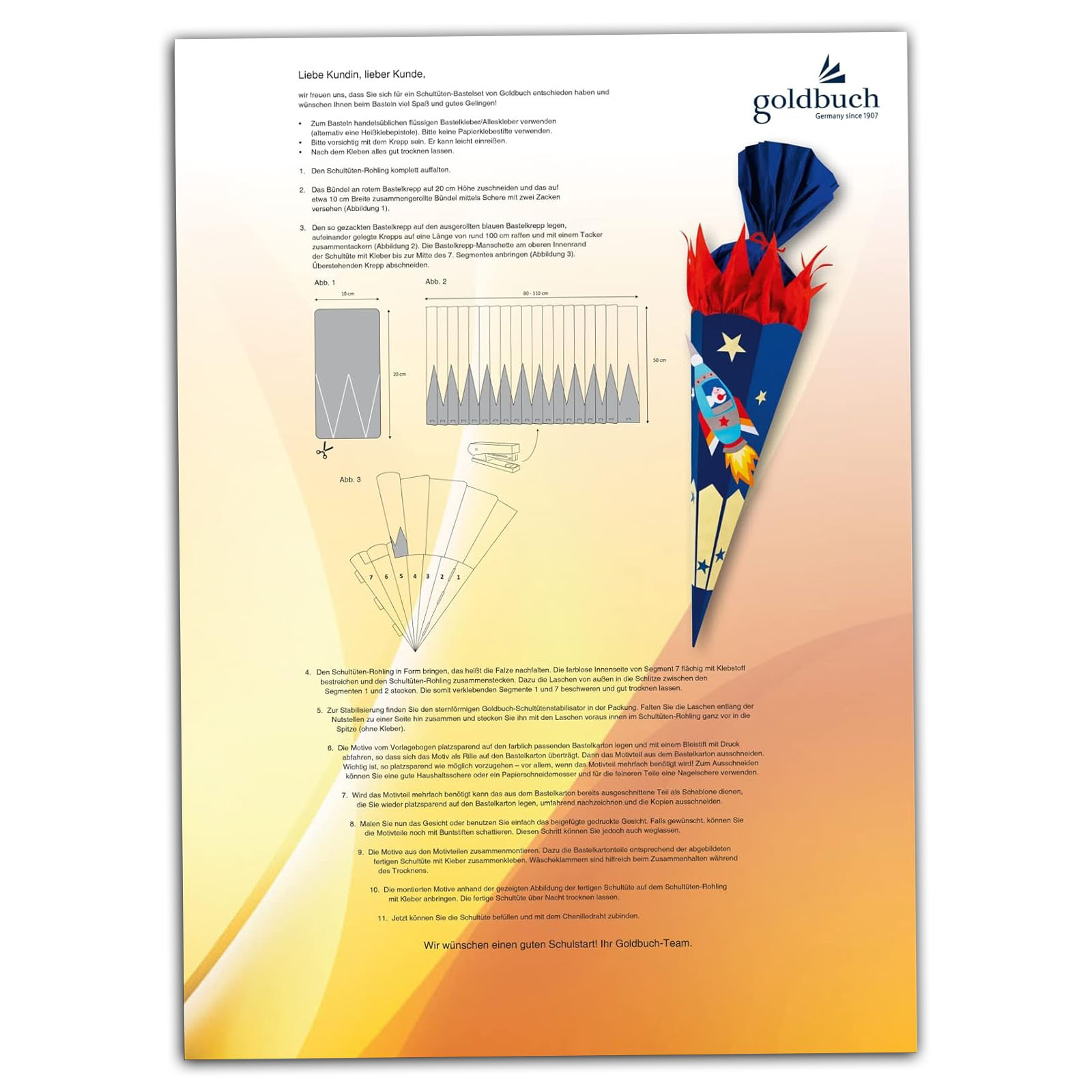 Goldbuch Schult�ten Bastelset Motiv Rakete 70cm
