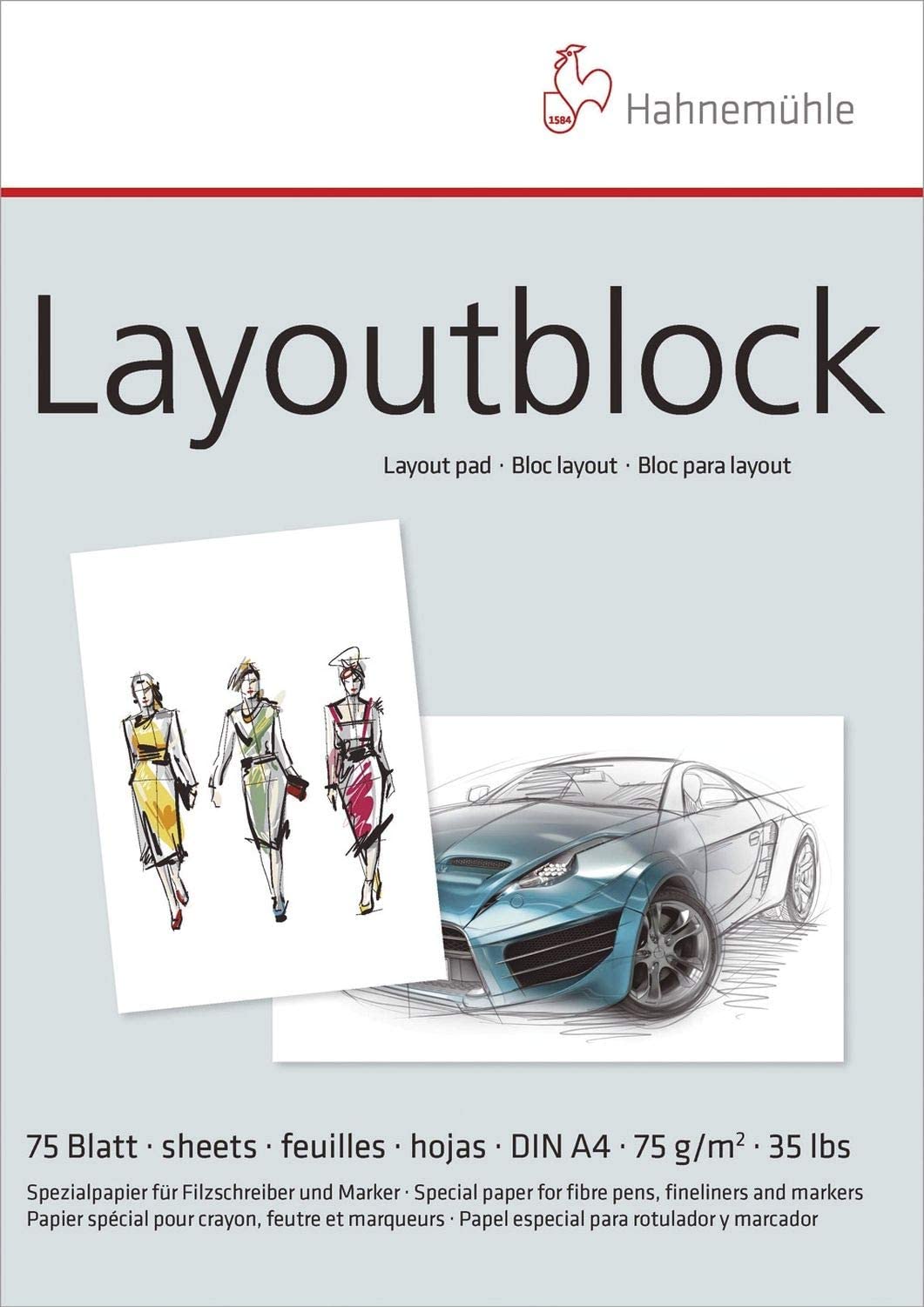 HAHNEM�HLE Layoutblock A4 75BL 75g
