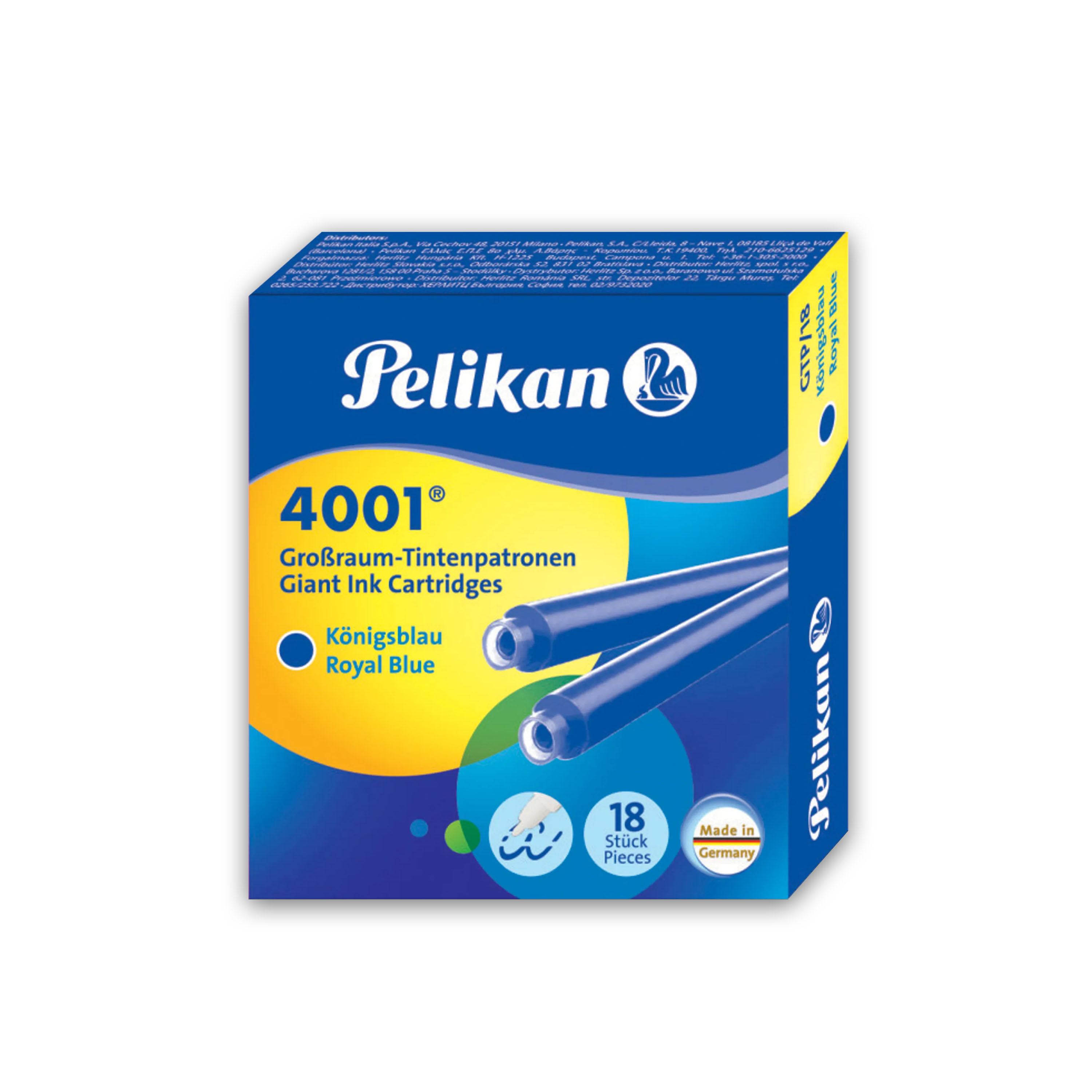 Pelikan Gro�raum-Tintenpatronen 4001 GTP/18, k�nigsblau