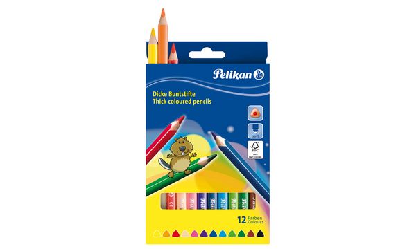Pelikan Buntstifte dick BSD12DN, 12er Kartonetui