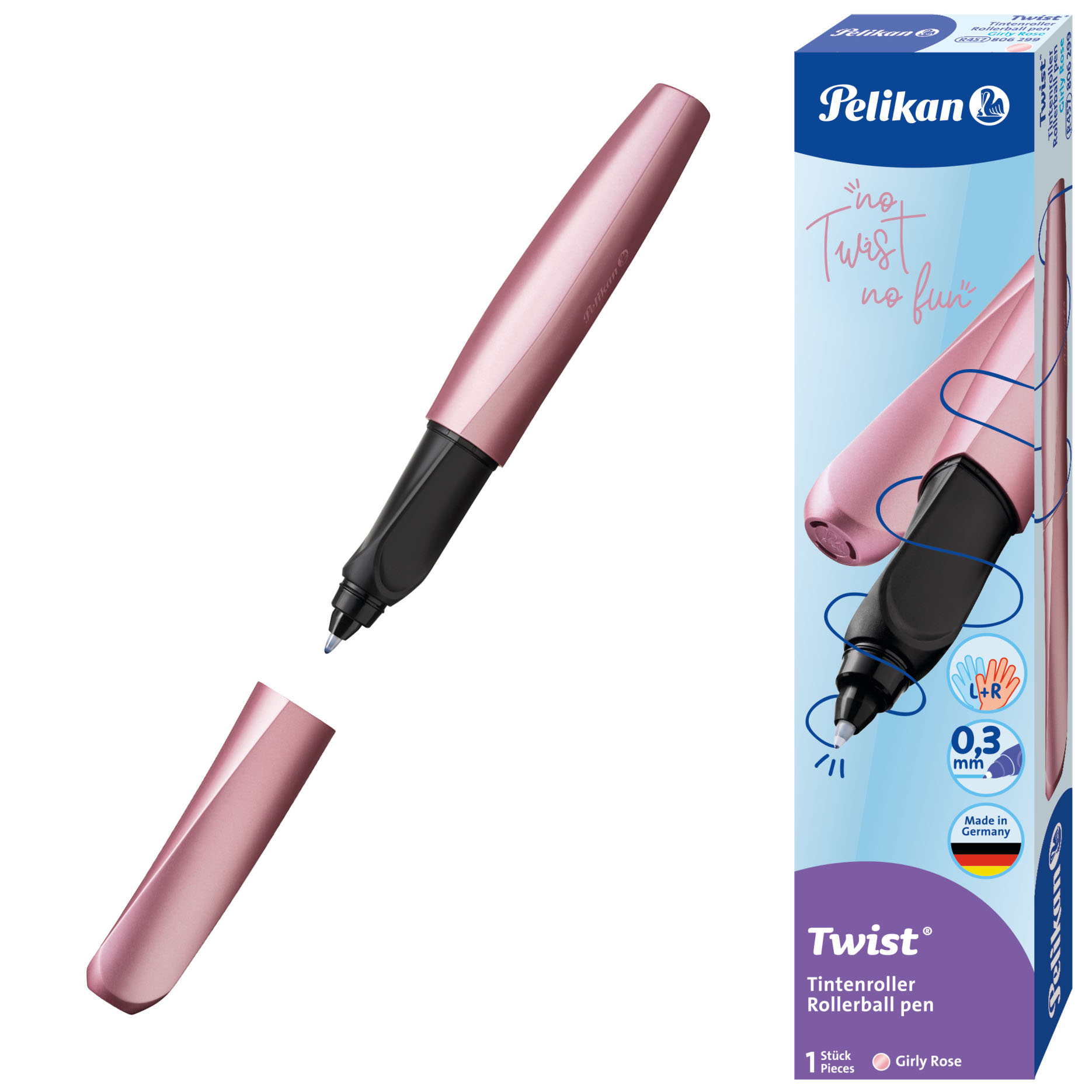 Pelikan Twist Tintenroller Girly Rose, rosa-metallic