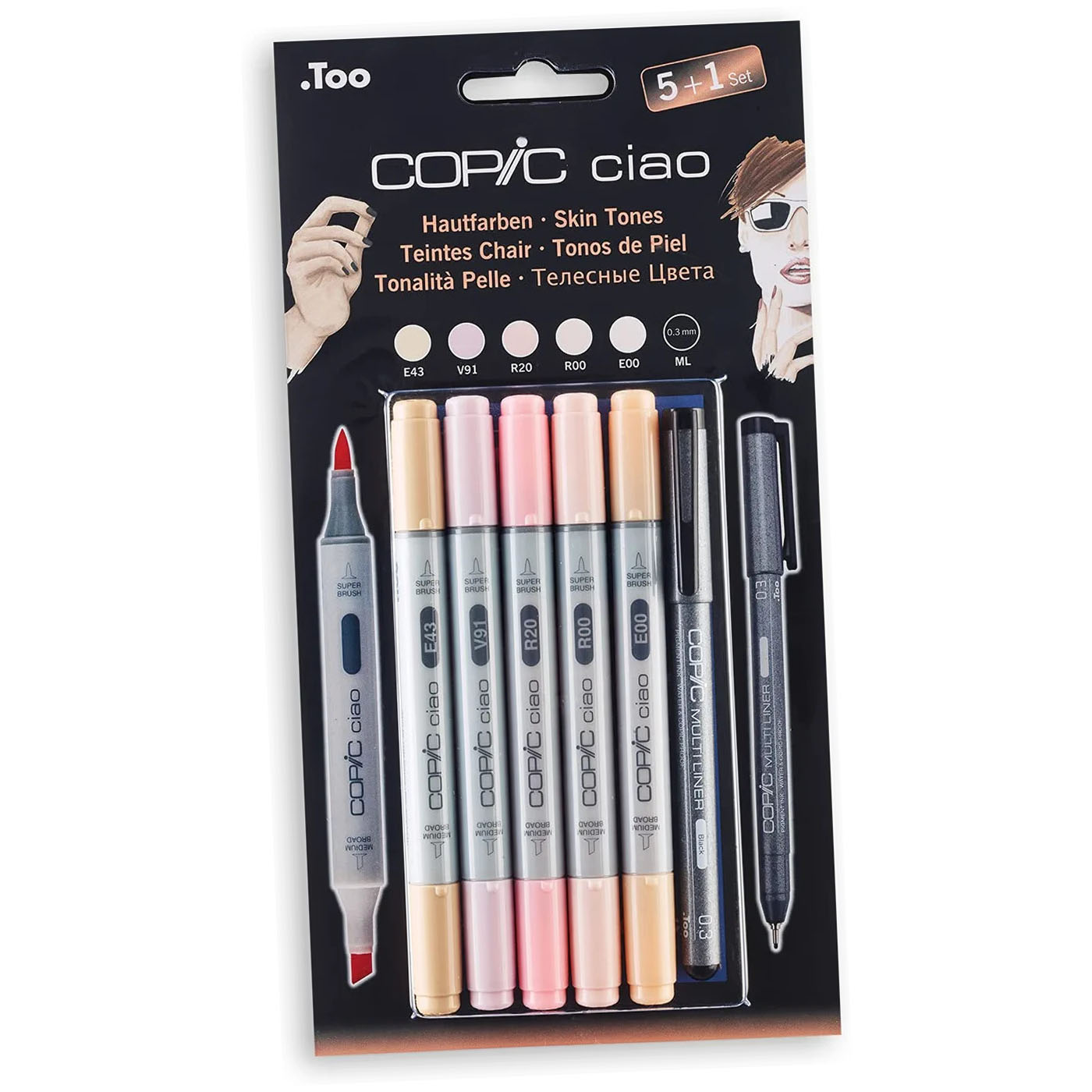 COPIC Hobbymarker ciao 5+1 Set, Hautfarben