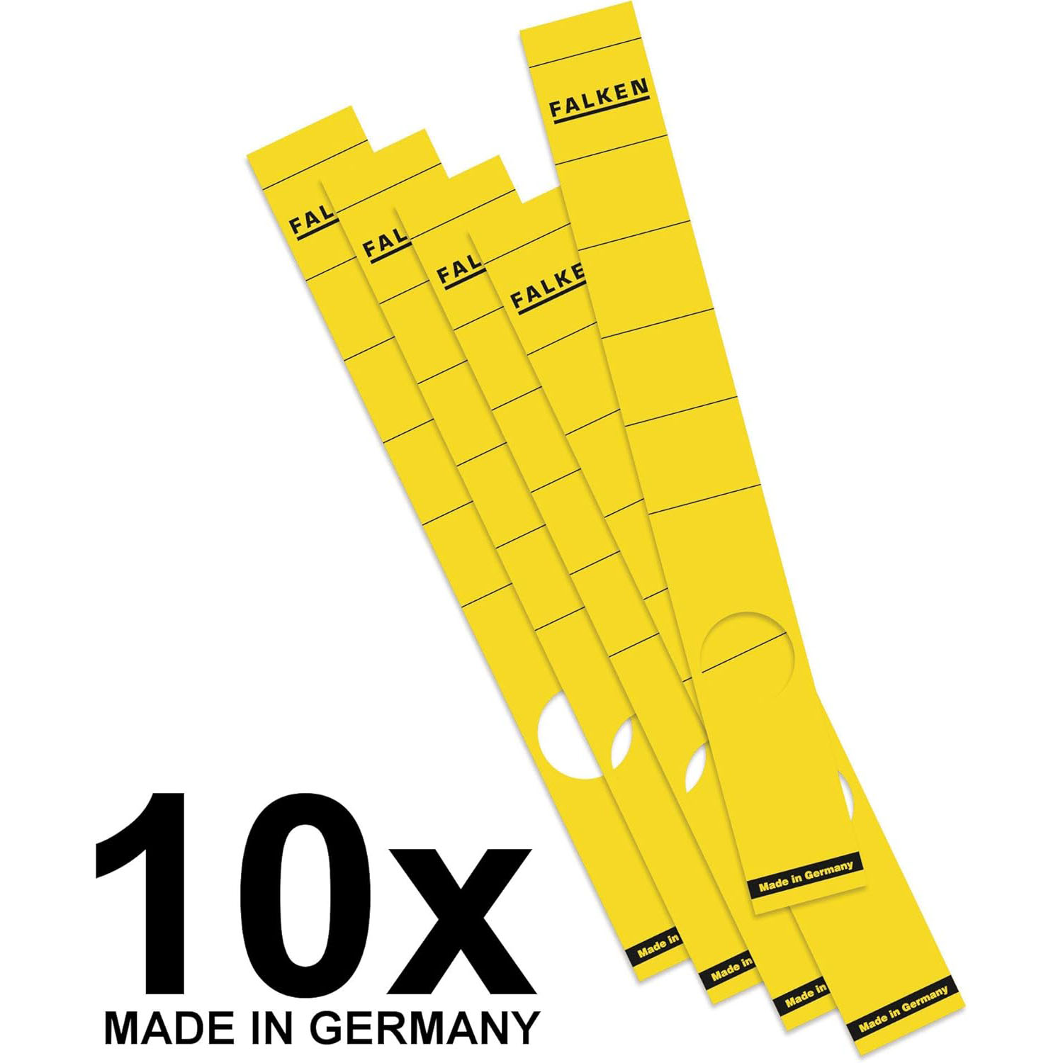 R�ckenschild sk 10er 36x290mm lang schmal gelb