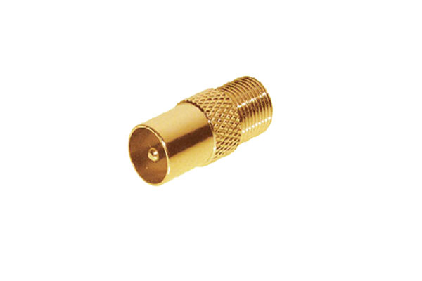 SAT-Adapter Koax Stecker auf F-Buchse, vergoldet, Good C...