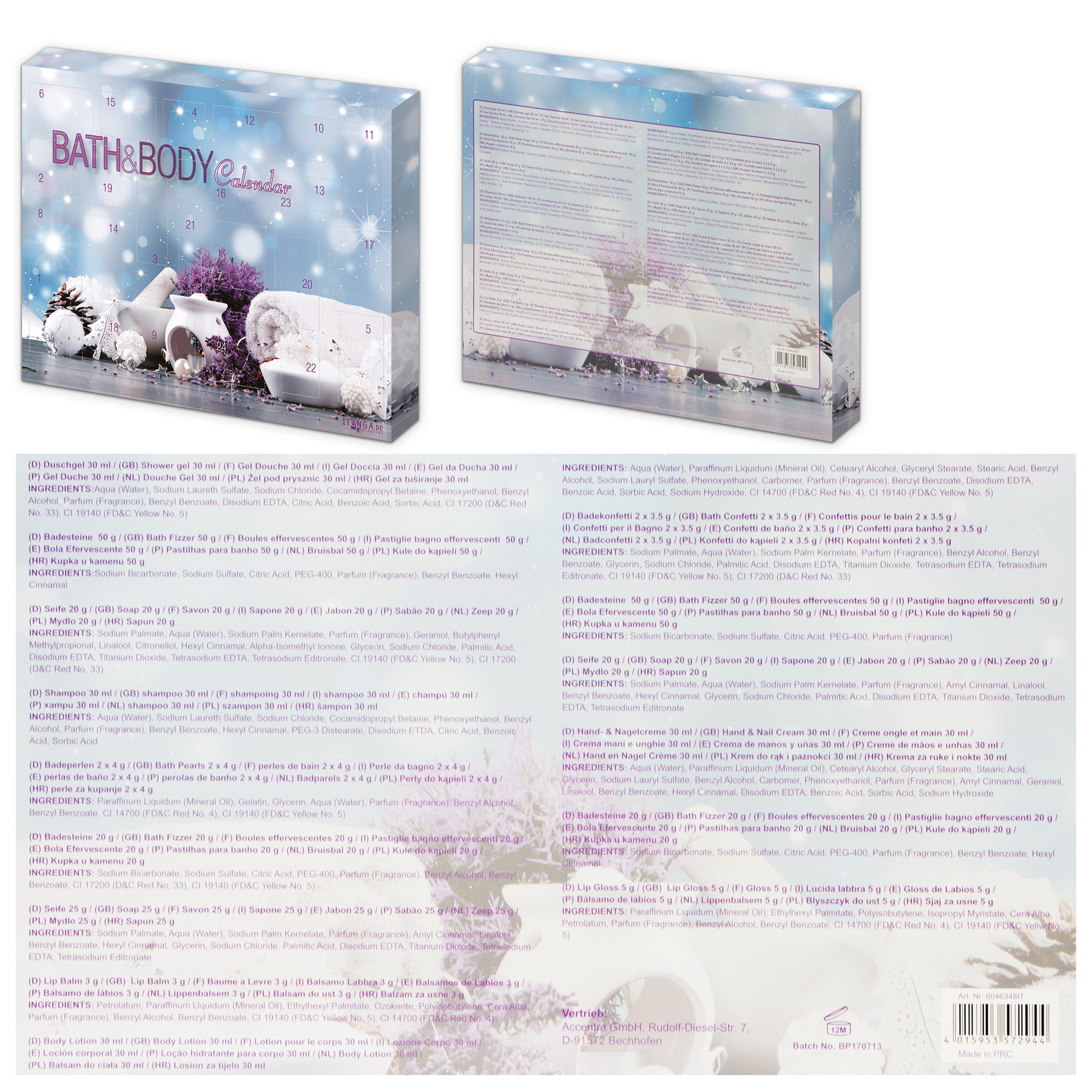 itenga Adventskalender Bath & Body Motiv Spa / Lavendel ...