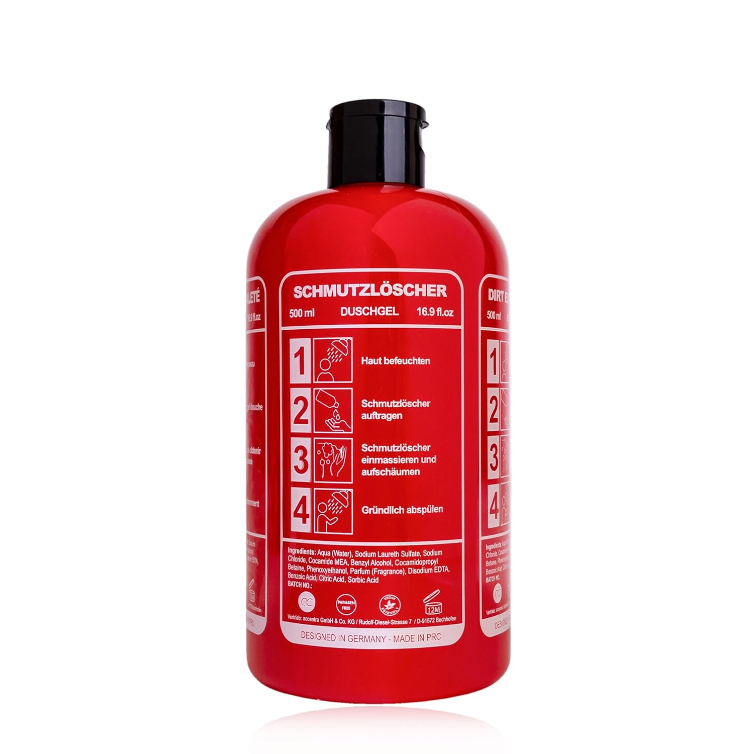 Duschgel SCHMUTZL�SCHER in Flasche in Feuerl�scher-Optik...