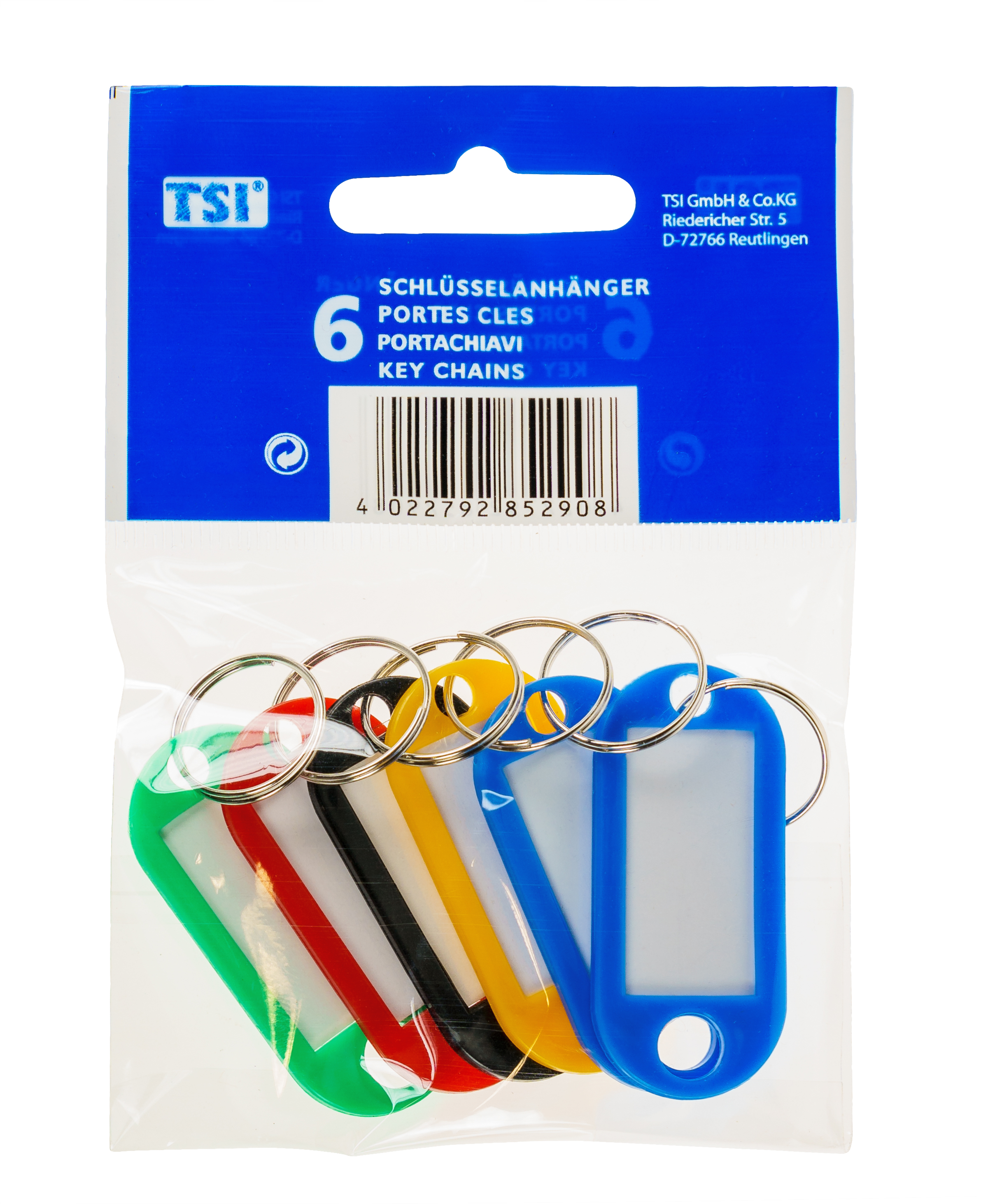 Schl�sselanh�nger 6er Packung, farbig sortiert
