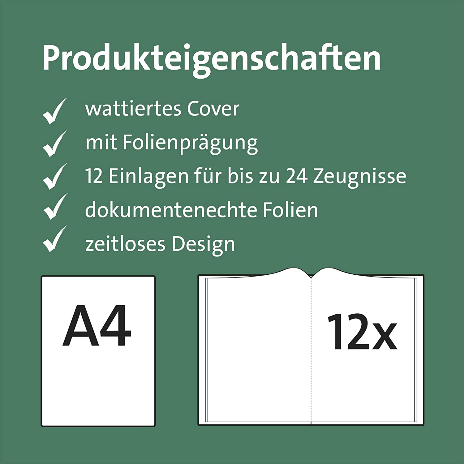 ROTH Zeugnismappe Duo, DIN A4, gr�n