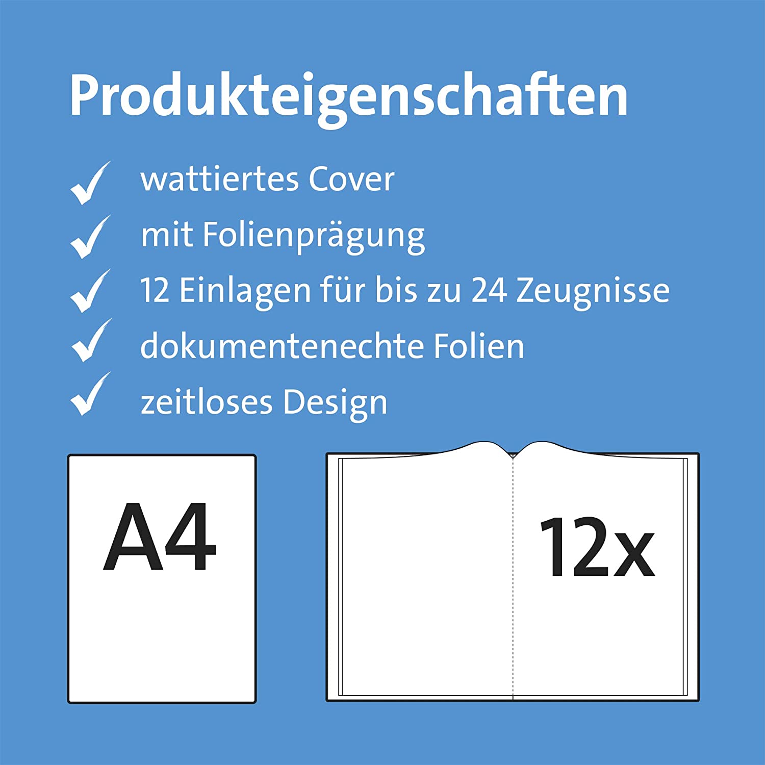 ROTH Zeugnismappe Duo, DIN A4, blau