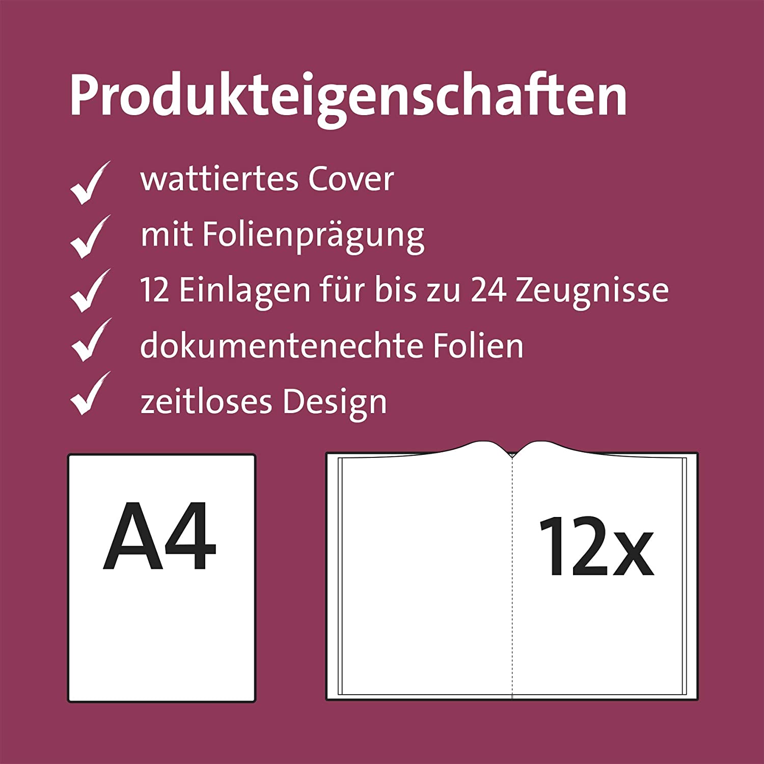 ROTH Zeugnismappe Duo, DIN A4, pink