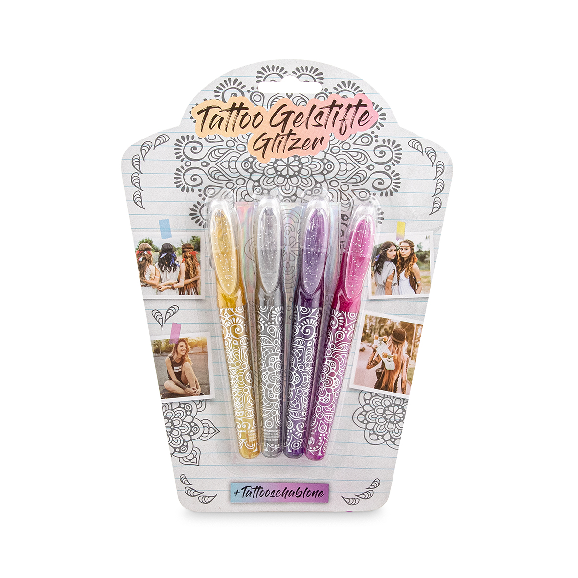Trendhaus FESTIVAL FEELINGS Tattoo Gelstifte Glitzer 4er...