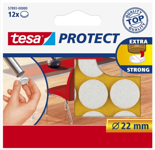 tesa Protect Filzgleiter, wei�, Durchmesser: 22 mm