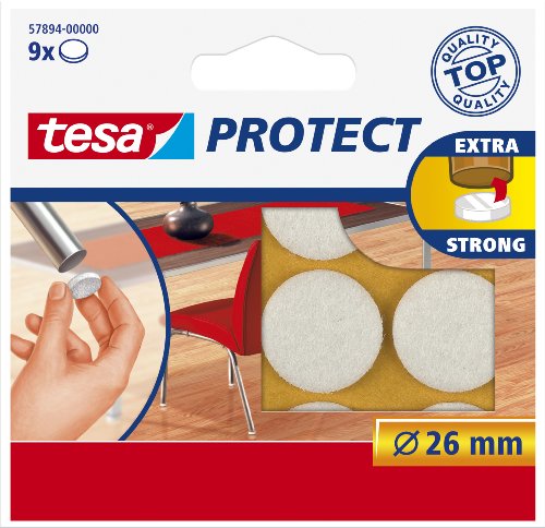 tesa Protect Filzgleiter, wei�, Durchmesser: 26 mm