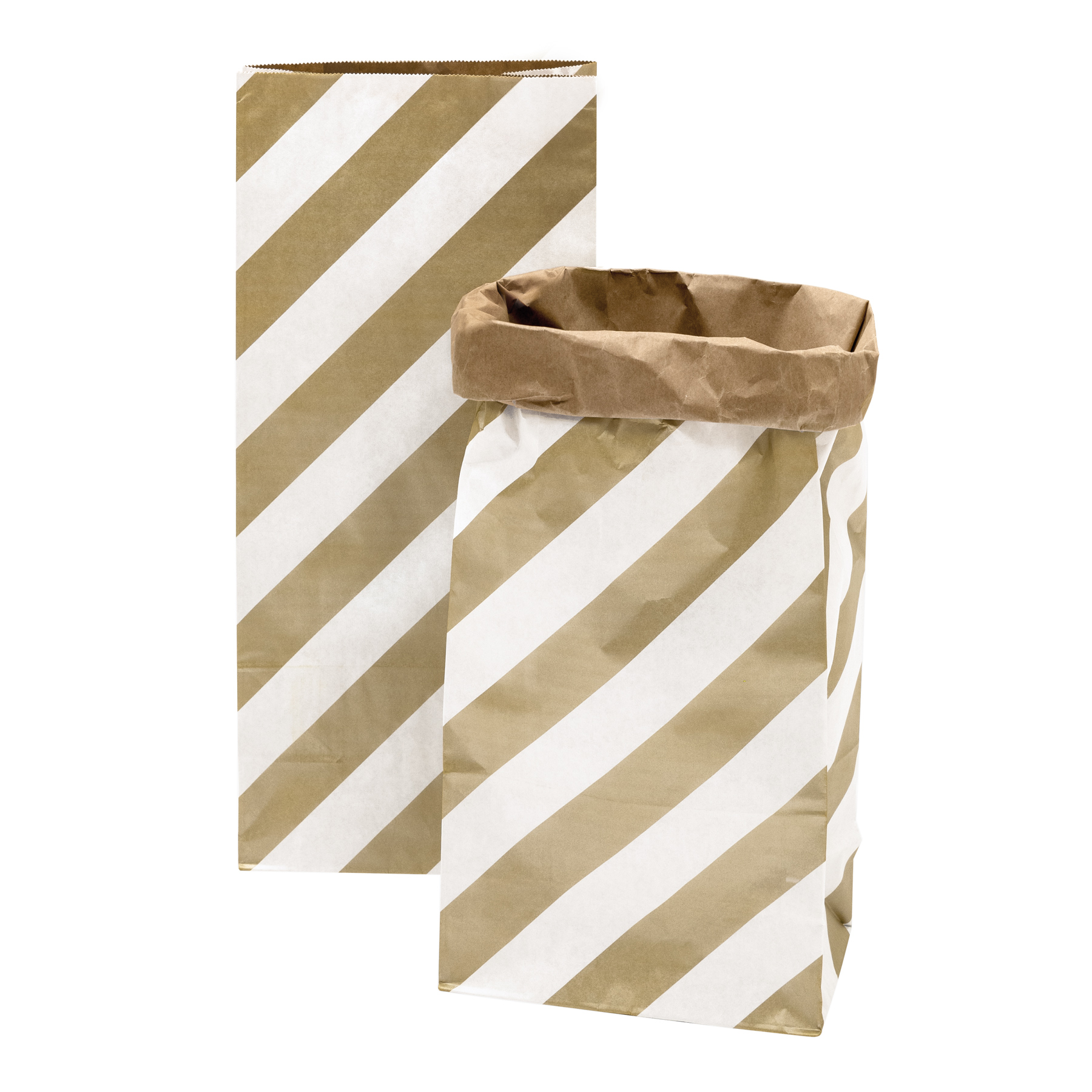 Rico Design Blockbodenbeutel Streifen Gold M - 2St�ck
