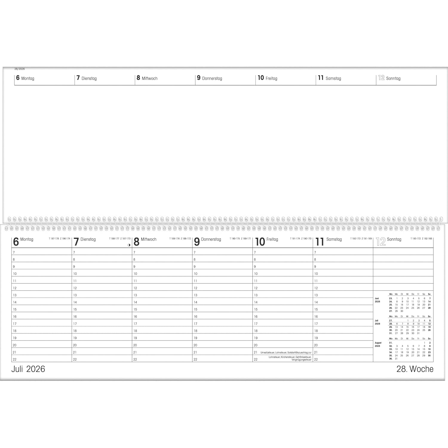 ZETTLER 2026 Pultkalender XXL 1W 2S gr�n Querkalender Sp...