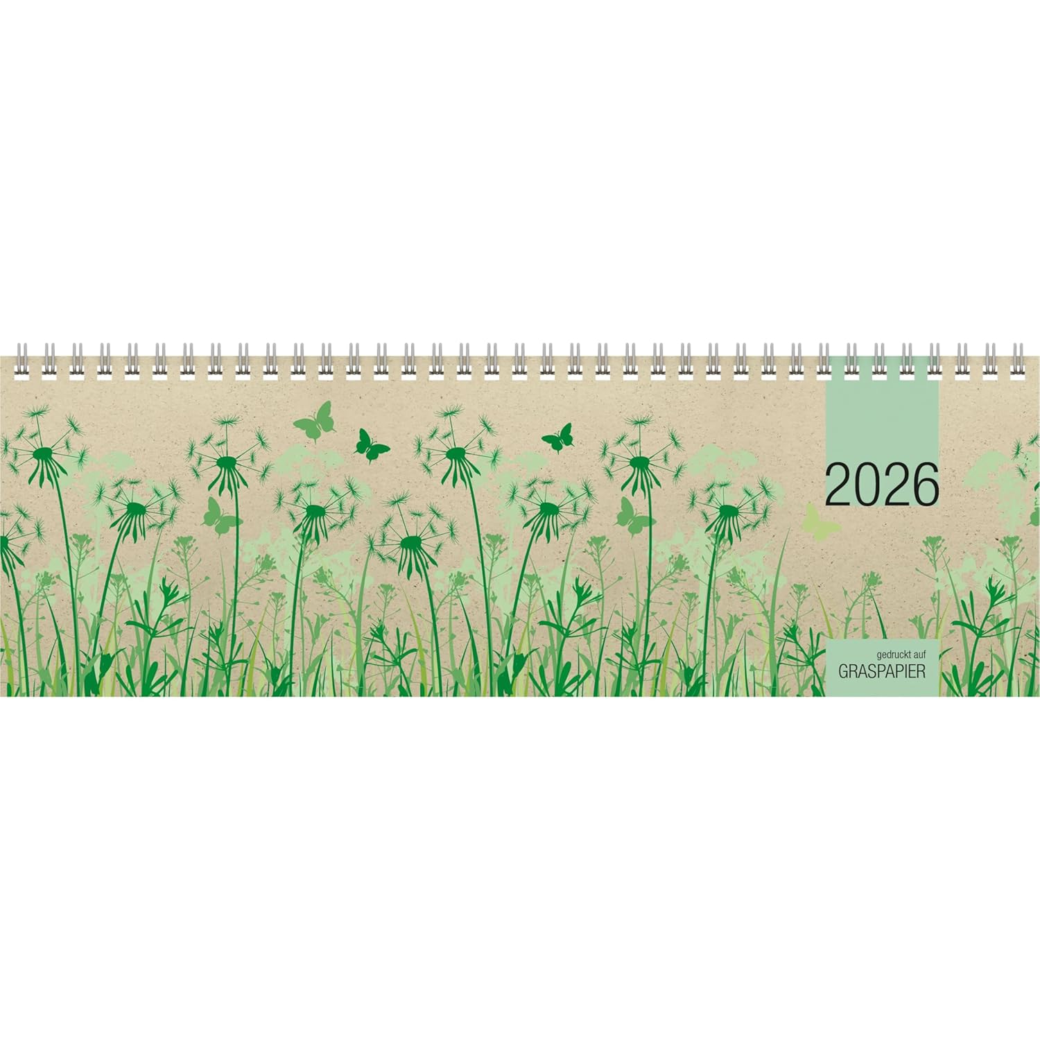 ZETTLER 2026 Querkalender 32x10,5cm Graspapier 1 Woche 2...