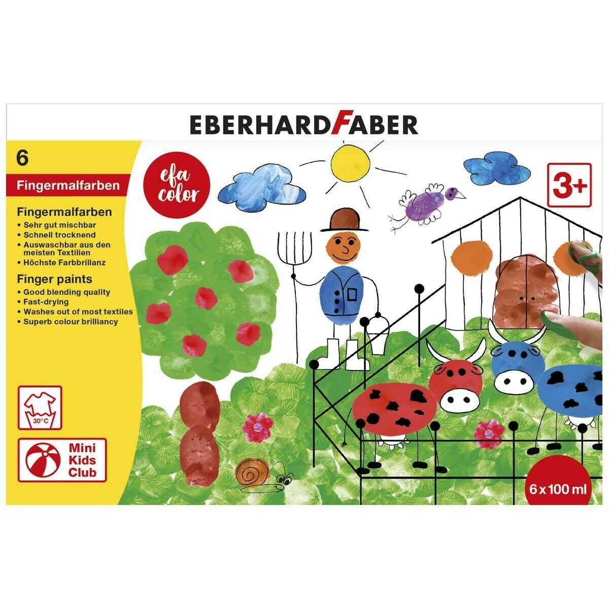 Eberhard Faber Fingerfarbe 100ml 6er EFA auswaschbar 8816