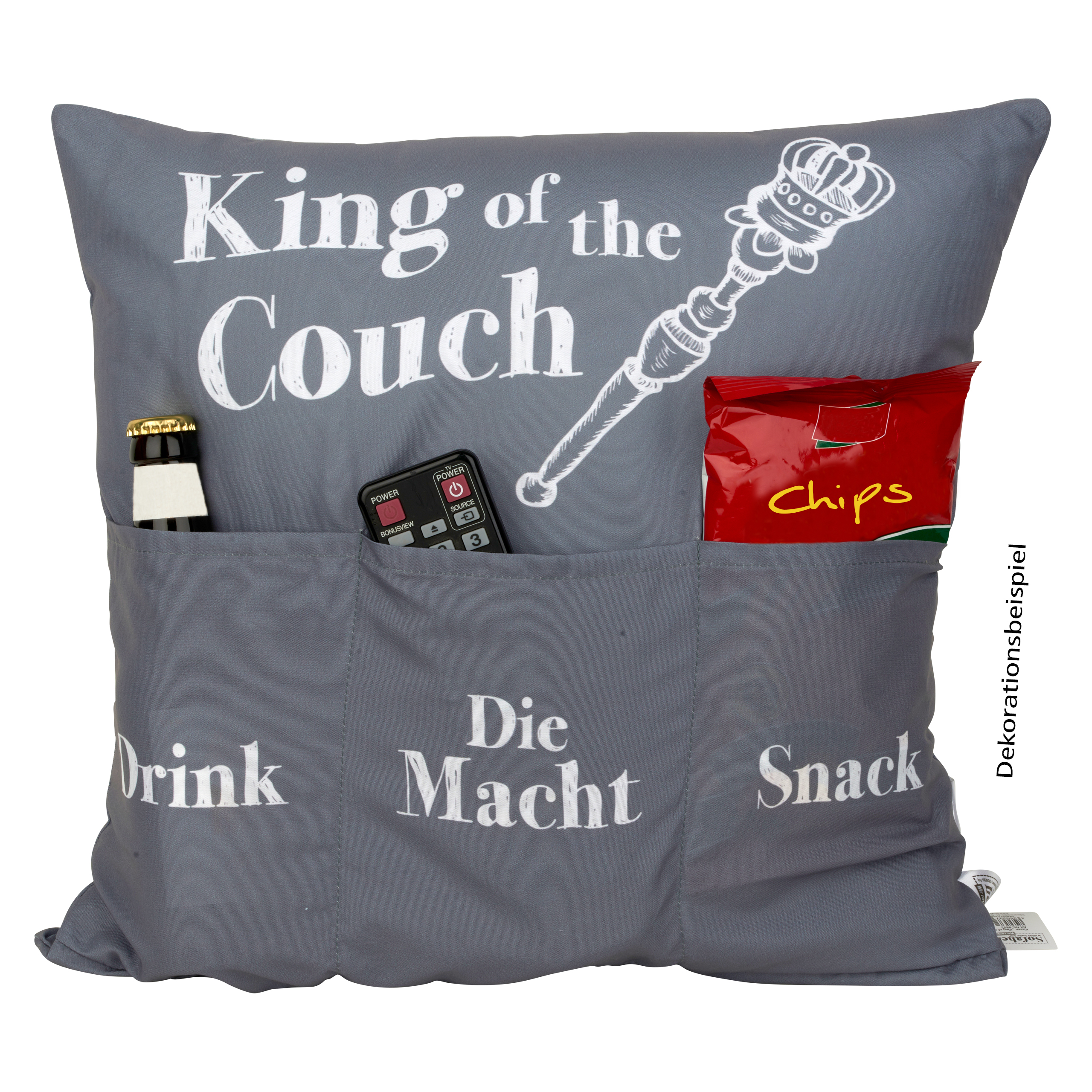 Kissen aus Stoff 43x43cm Sofahelden King of the Couch mi...