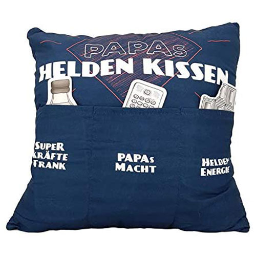 Kissen aus Stoff Sofahelden Papas Heldenkissen mit Tasch...