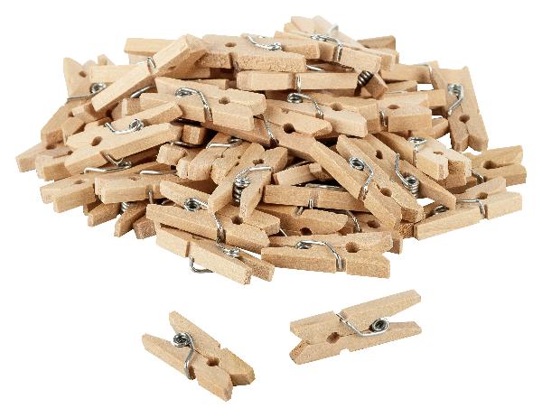 80x itenga Holz Deko Klammern 2,5cm