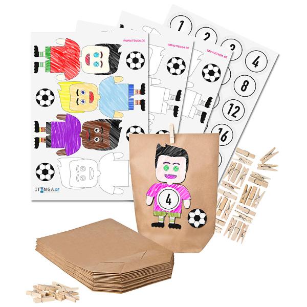Ausmal Basteladventskalender Fu�ball zum Selberbef�llen