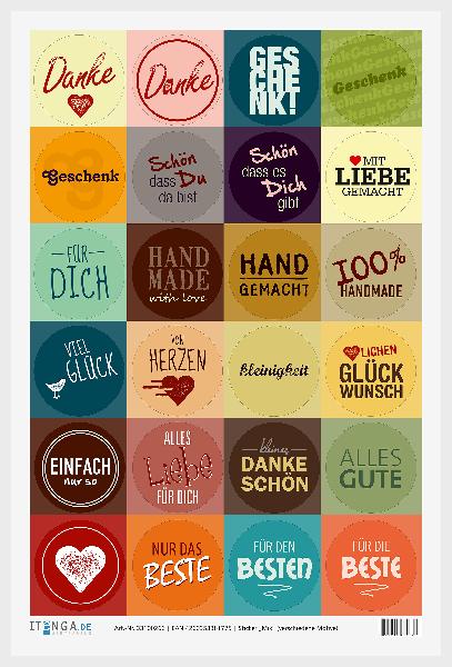 24x Sticker MIX verschiedene Motive 4cm Geschenk Aufkleb...