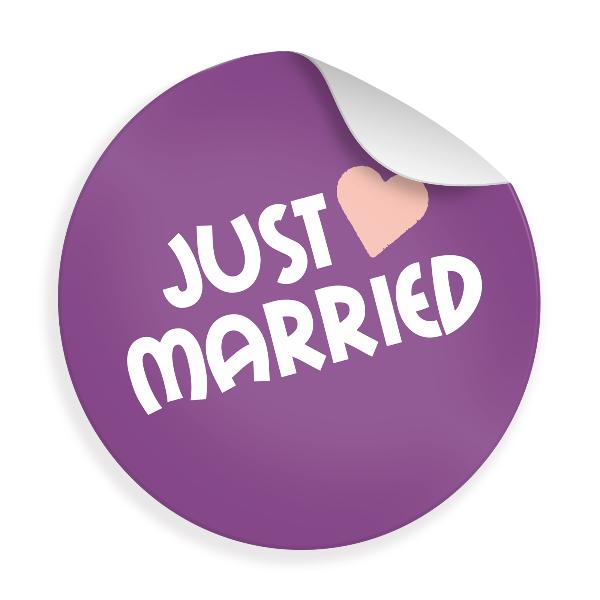 24x Sticker Just Married(Motiv 43) 4cm Geschenk Aufklebe...