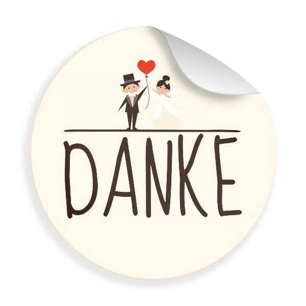 24x Sticker Danke Hochzeitspaar (Motiv 24) 4cm Geschenk ...