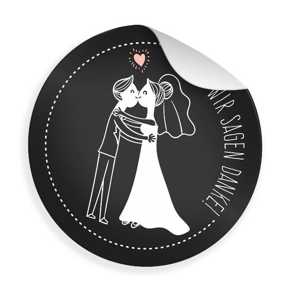 24x Sticker Wir sagen Danke (Motiv 25) 4cm Geschenk Aufk...
