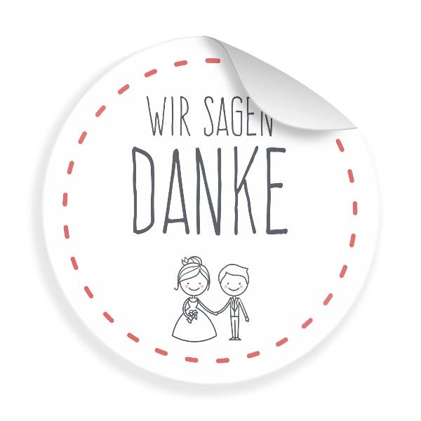 24x Sticker Wir sagen Danke (Motiv 27) 4cm Geschenk Aufk...