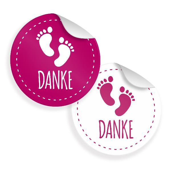 24x Sticker Danke Fu�abdr�cke(Motiv 30) 4cm Geschenk Auf...