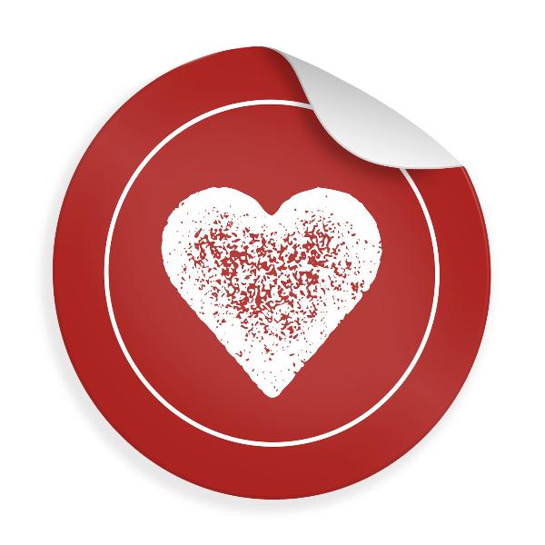 24x Sticker Herz (Motiv 37) 4cm Geschenk Aufkleber runde...