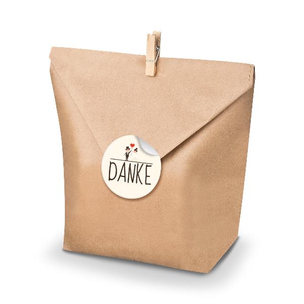 SET DANKE Hochzeitspaar (Motiv24) 24x Geschenkt�ten + Kl...