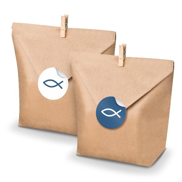 SET FISCH (Motiv31) 24x Geschenkt�ten + Klammern+ Aufkleber