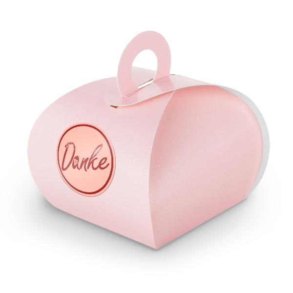 SET DANKE (Motiv2) 24xGeschenkschachtel mit Griff rosa +...