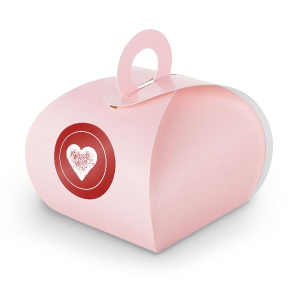 SET HERZ (Motiv37) 24x Geschenkschachtel mit Griff rosa ...
