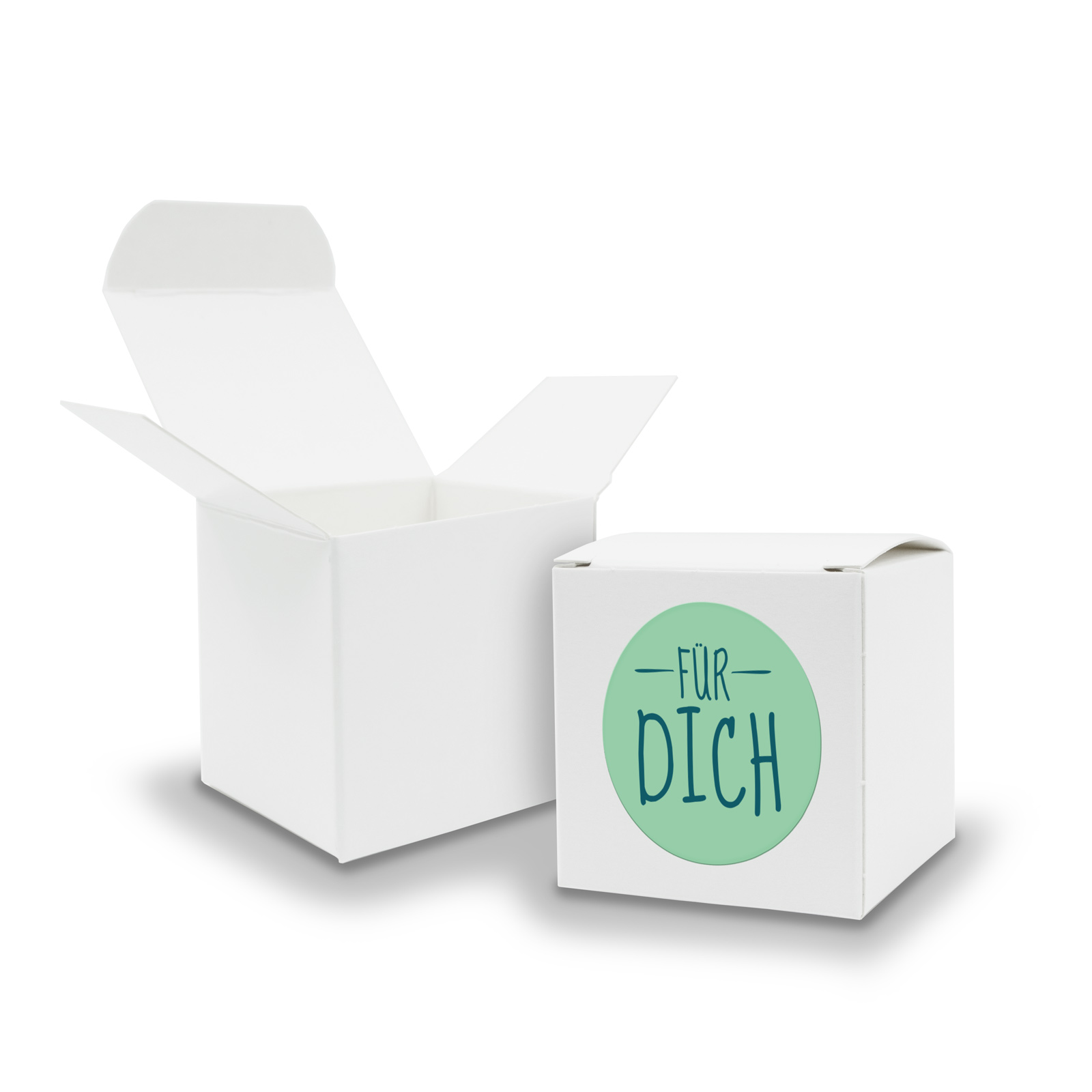 SET F�R DICH (Motiv9) 24x Faltschachtel W�rfel 6,5cm wei...
