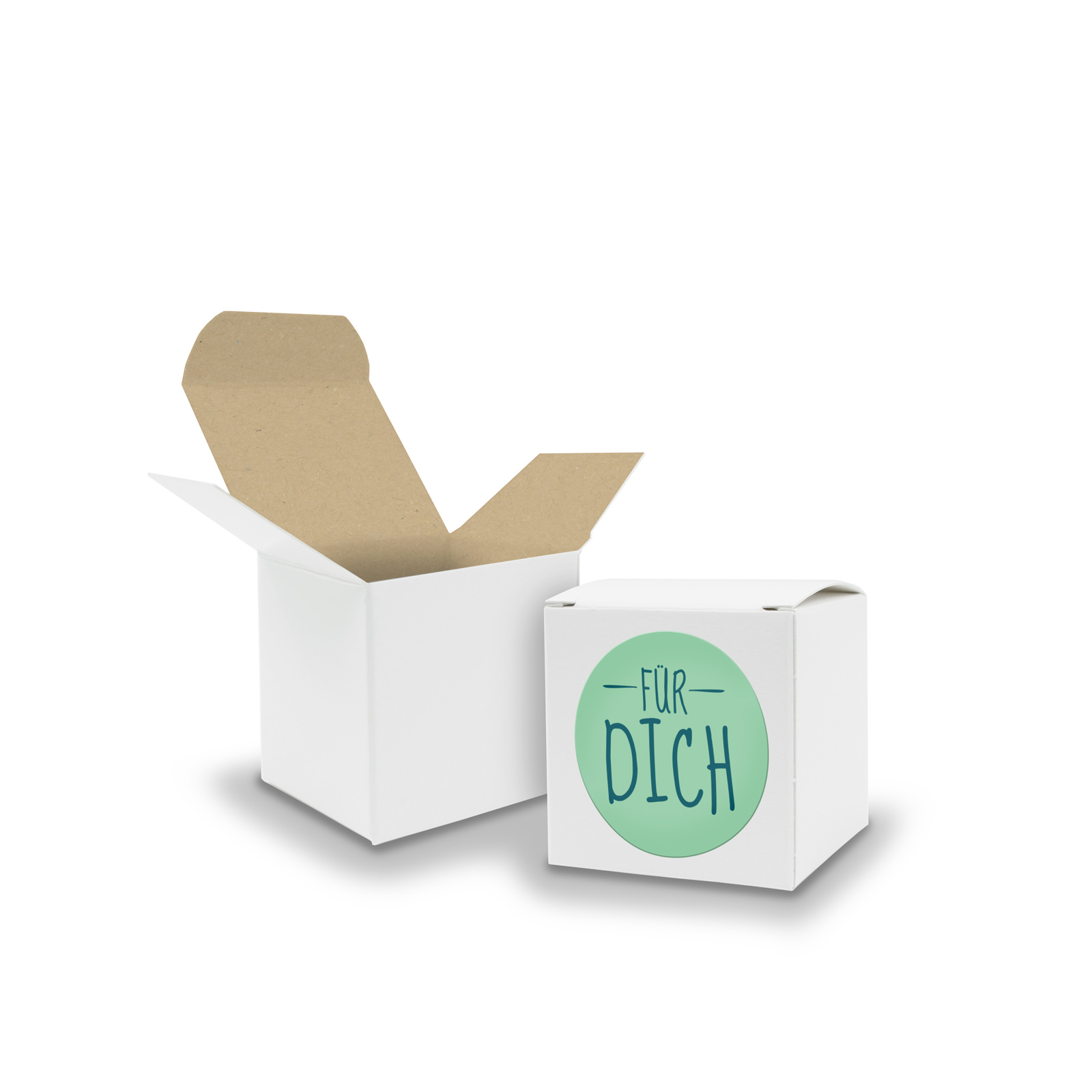 SET F�R DICH (Motiv9) 24x Faltschachtel W�rfel 5cm wei� ...