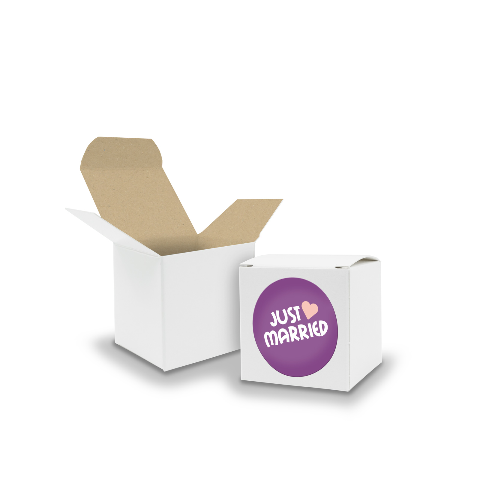 SET JustMarried (Motiv43) 24x Faltschachtel W�rfel 5cm w...