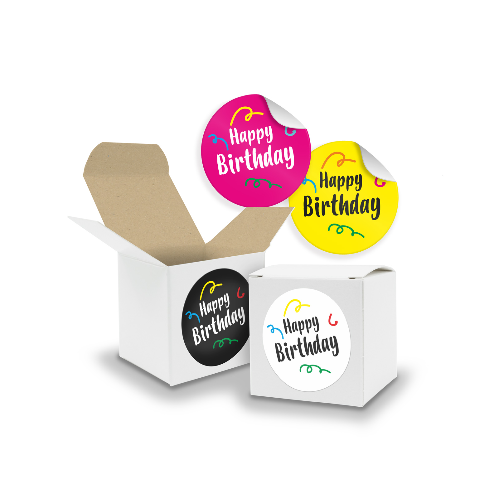 SET Happy Birthday Mix (Motiv39) 24x Faltschachtel W�rfe...