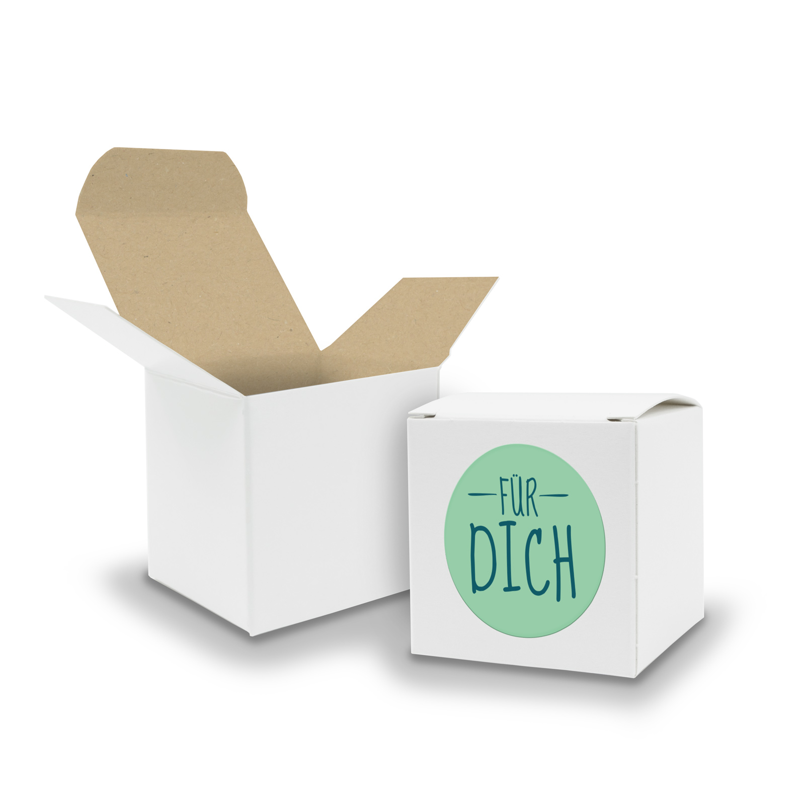 SET F�R DICH (Motiv9) 24x Faltschachtel W�rfel 6,5cm wei...