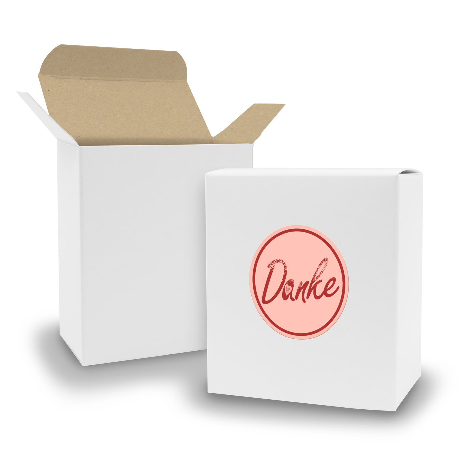 SET DANKE (Motiv2) 24xFaltschachtel Quader wei� innen br...