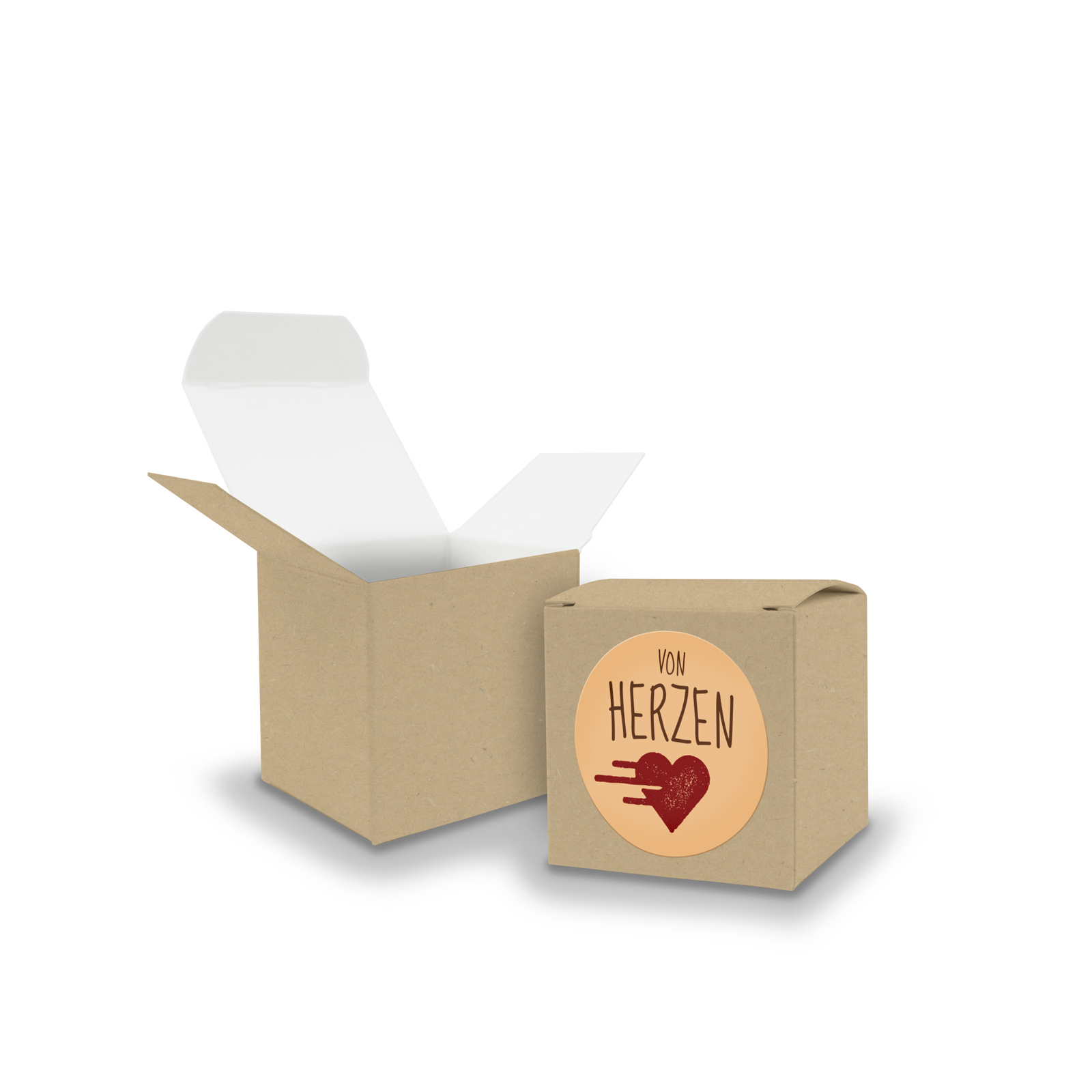 SET von HERZEN (Motiv14) 24x Faltschachtel W�rfel 5cm BR...