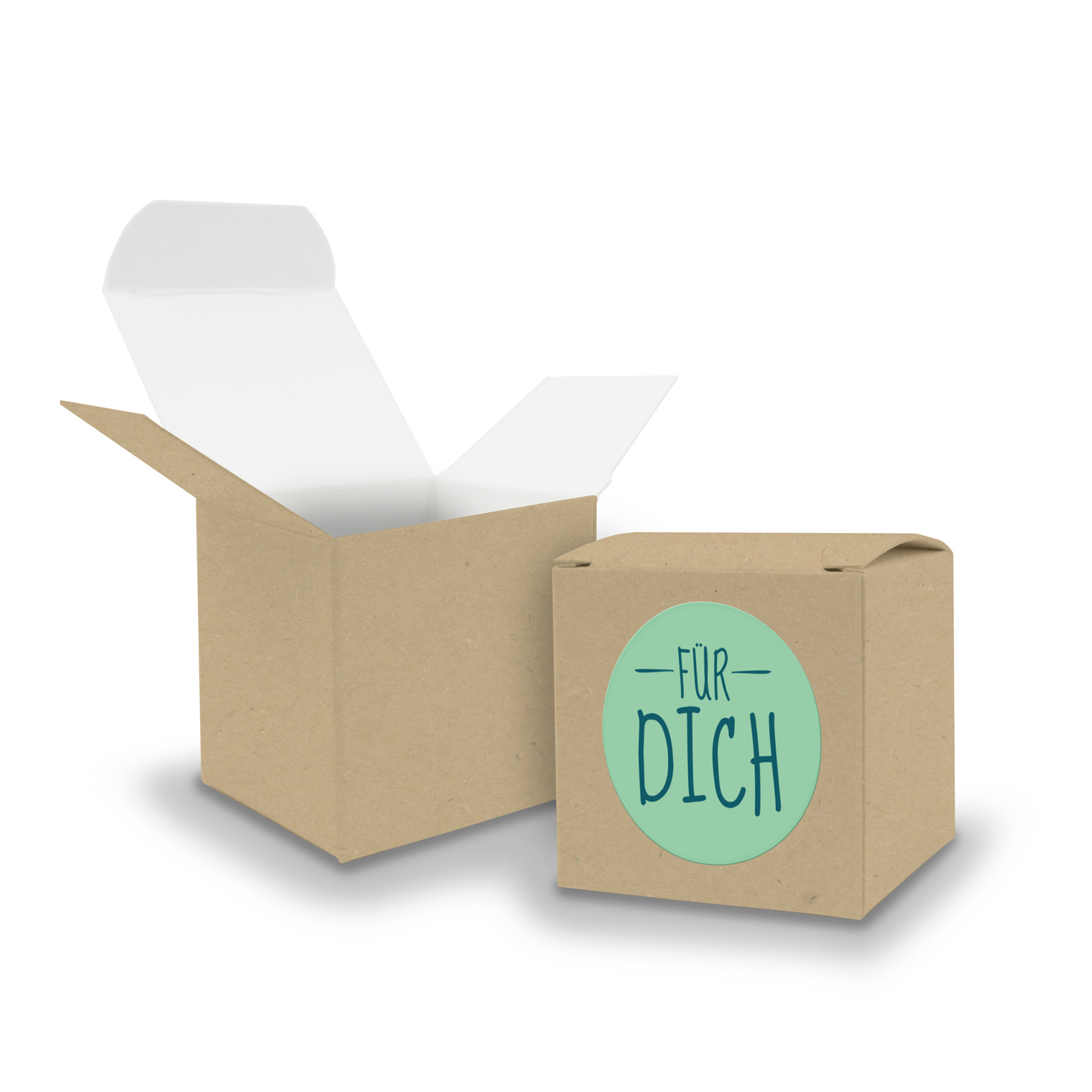 SET F�R DICH (Motiv9) 24x Faltschachtel W�rfel 6,5cm BRA...