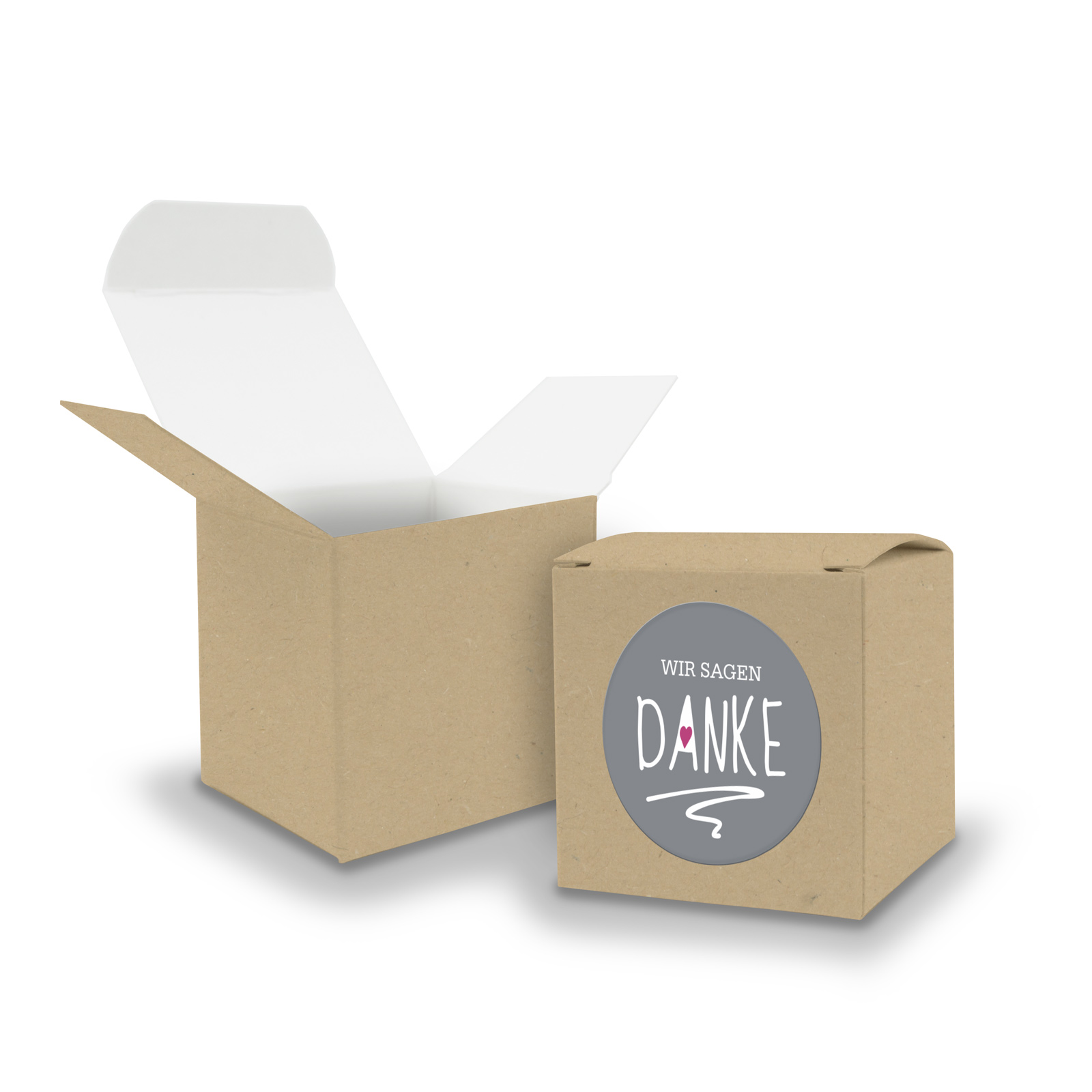 SET Wir sagen Danke (Motiv23) 24x Faltschachtel W�rfel 6...