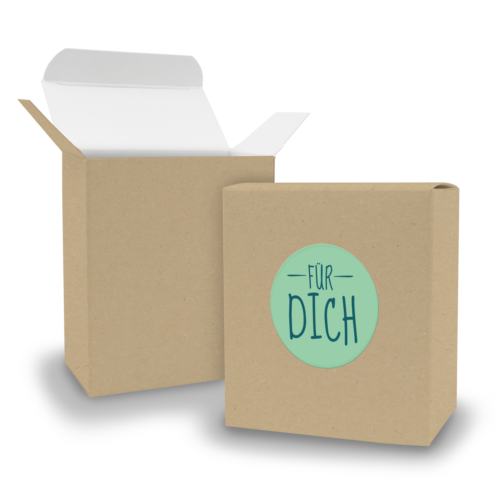SET F�R DICH (Motiv9) 24x Faltschachtel Quader BRAUN + S...