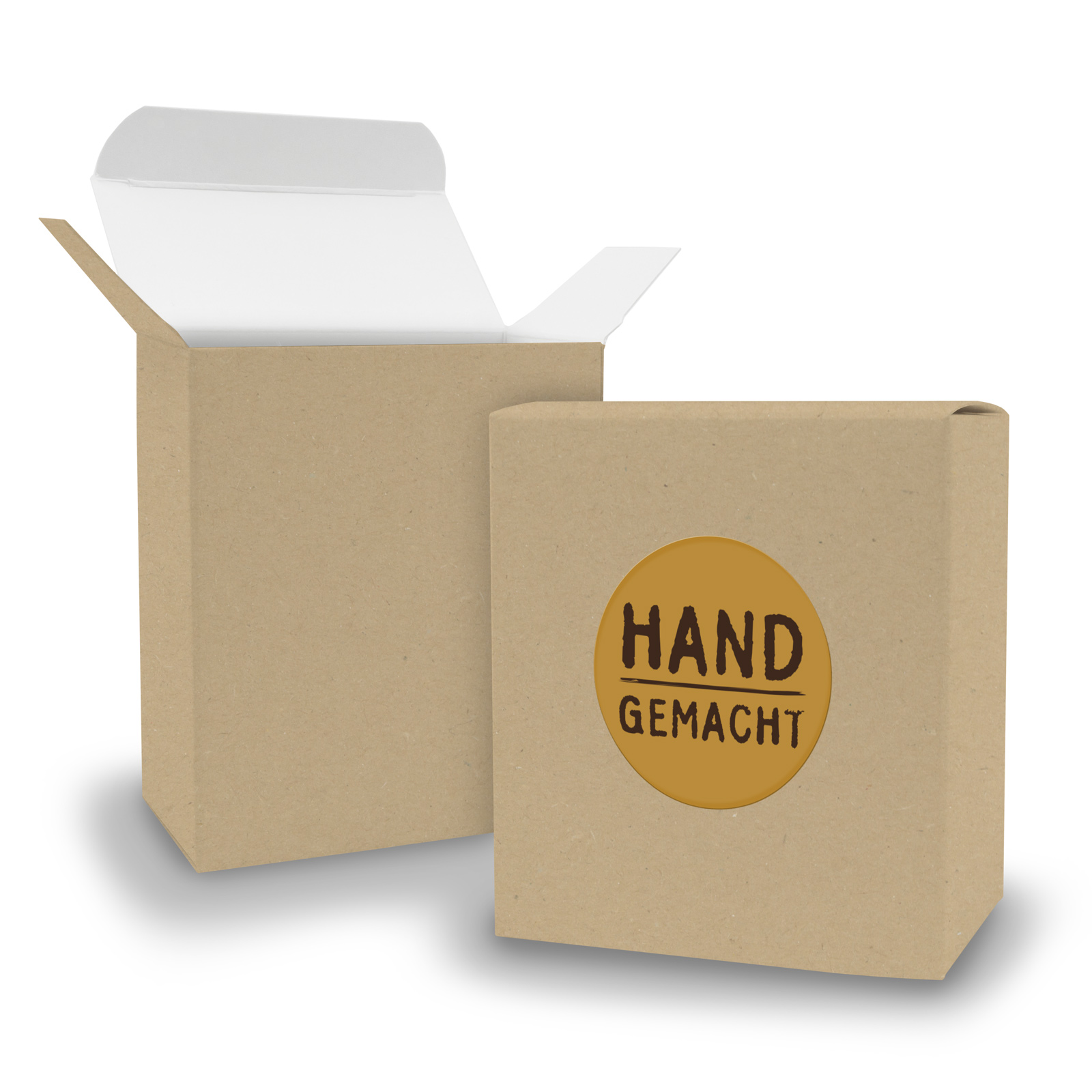 SET Handgemacht (Motiv11) 24x Faltschachtel Quader BRAUN...