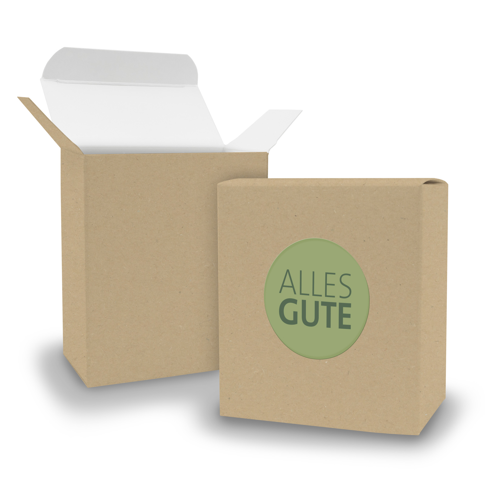 SET Alles GUTE (Motiv20) 24x Faltschachtel Quader BRAUN ...