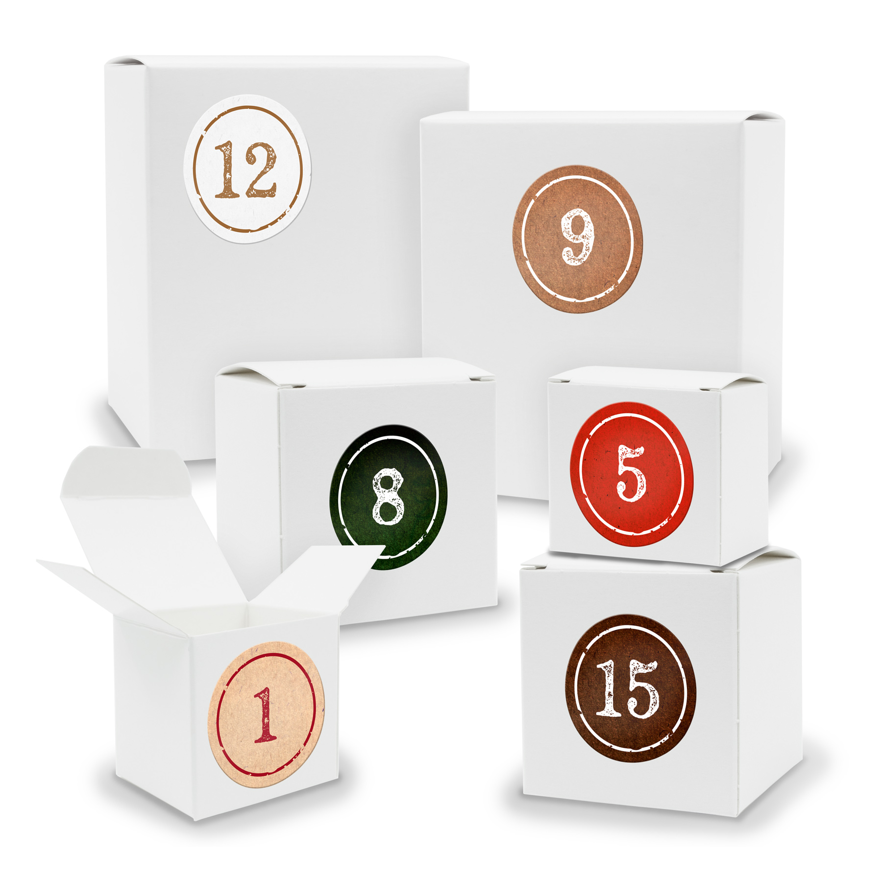 Adventskalender zum F�llen 24x Quader W�rfel gemischt WE...