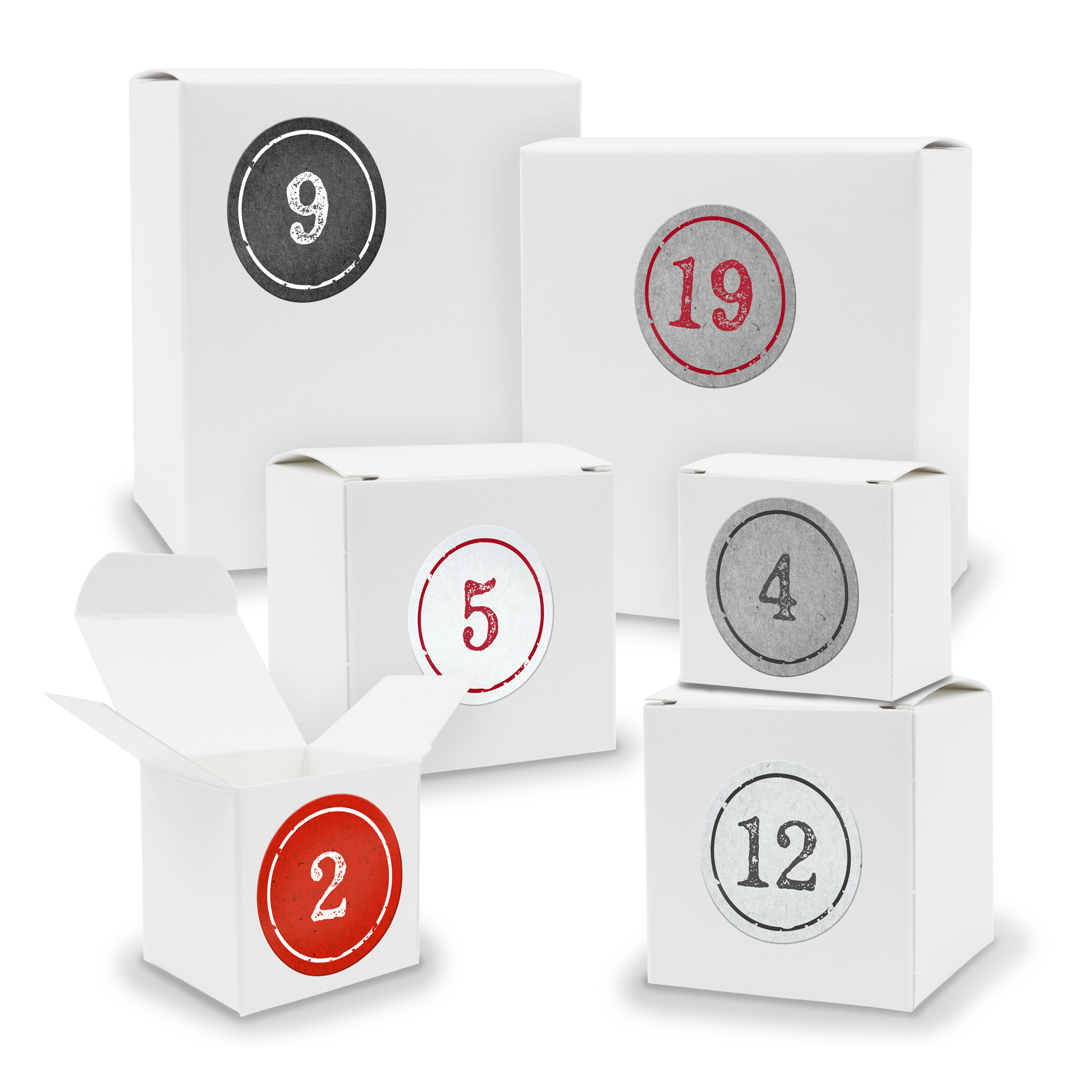Adventskalender zum F�llen 24x Quader W�rfel gemischt WE...